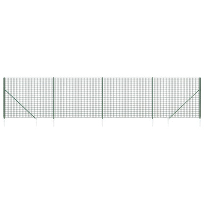 Recinzione Metallica con Picchetti Ancoraggio Verde 1,4x10 m