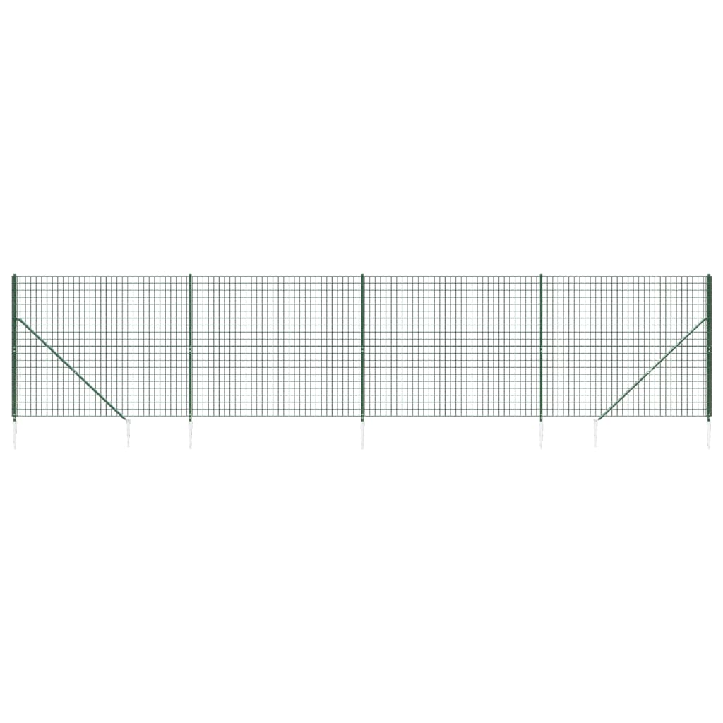 Recinzione Metallica con Picchetti Ancoraggio Verde 1,6x10 m