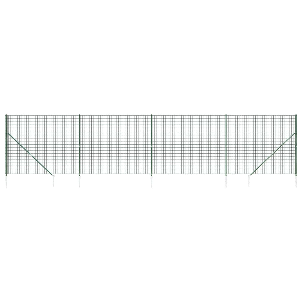 Recinzione Metallica con Picchetti Ancoraggio Verde 1,8x10 m