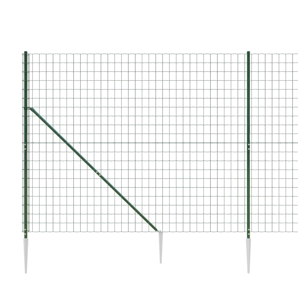 Recinzione Metallica con Picchetti Ancoraggio Verde 2x10 m