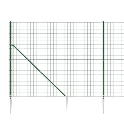 Recinzione Metallica con Picchetti Ancoraggio Verde 2,2x10 m