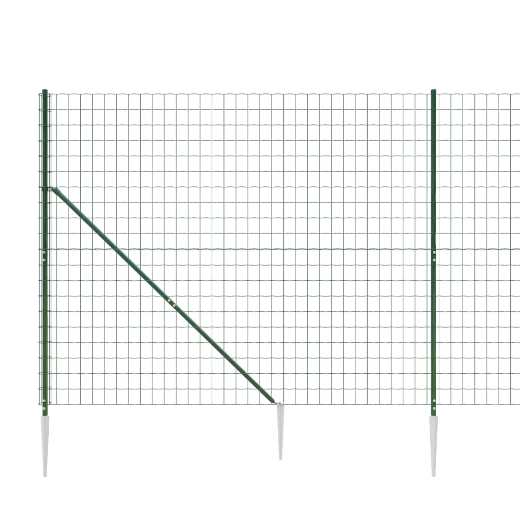 Recinzione Metallica con Picchetti Ancoraggio Verde 2,2x10 m