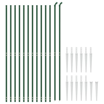 Recinzione Metallica con Picchetti Ancoraggio Verde 2x25 m