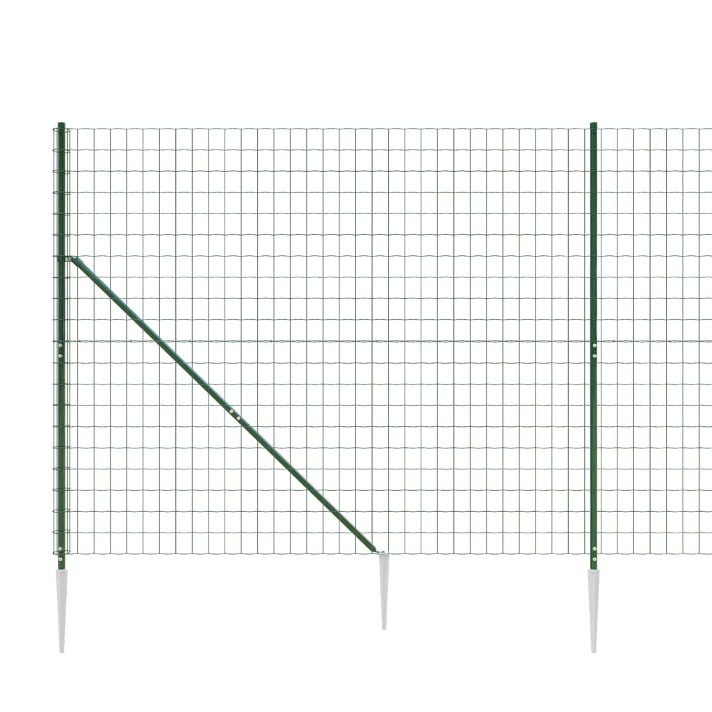 Recinzione Metallica con Picchetti Ancoraggio Verde 2,2x25 m
