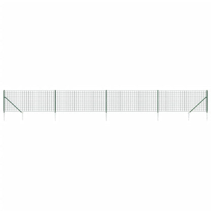 Recinzione Metallica con Picchetti Ancoraggio Verde 1,1x10 m