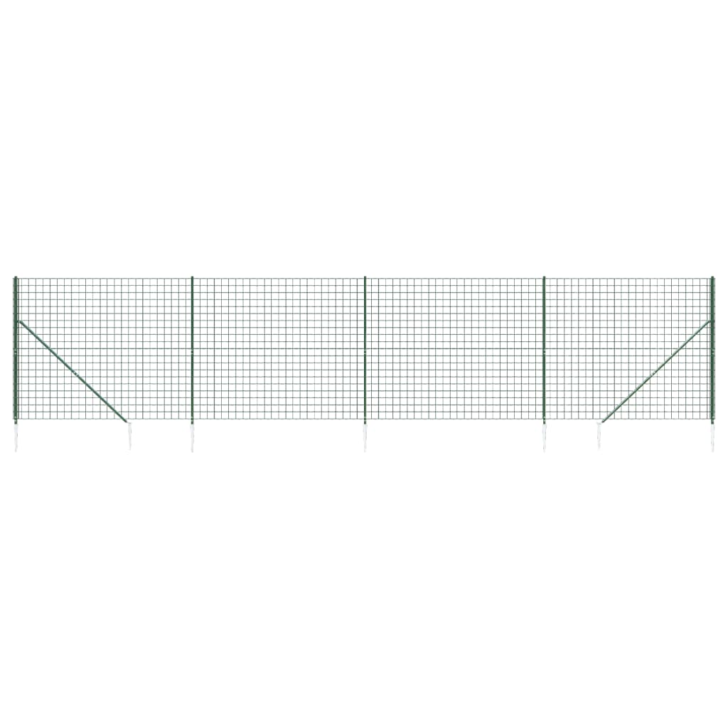 Recinzione Metallica con Picchetti Ancoraggio Verde 2x10 m