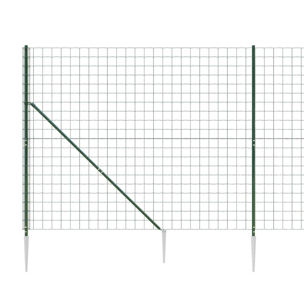 Recinzione Metallica con Picchetti Ancoraggio Verde 2x10 m