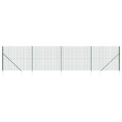 Recinzione Metallica con Picchetti Ancoraggio Verde 2,2x10 m