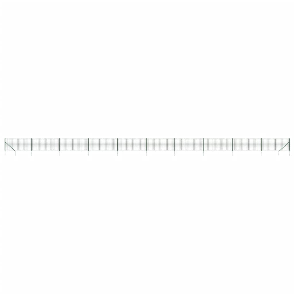 Recinzione Metallica con Picchetti Ancoraggio Verde 1x25 m
