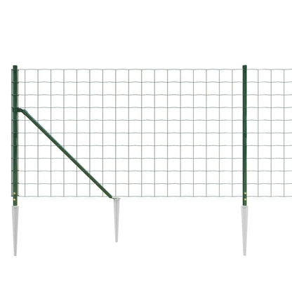 Recinzione Metallica con Picchetti Ancoraggio Verde 1,1x25 m