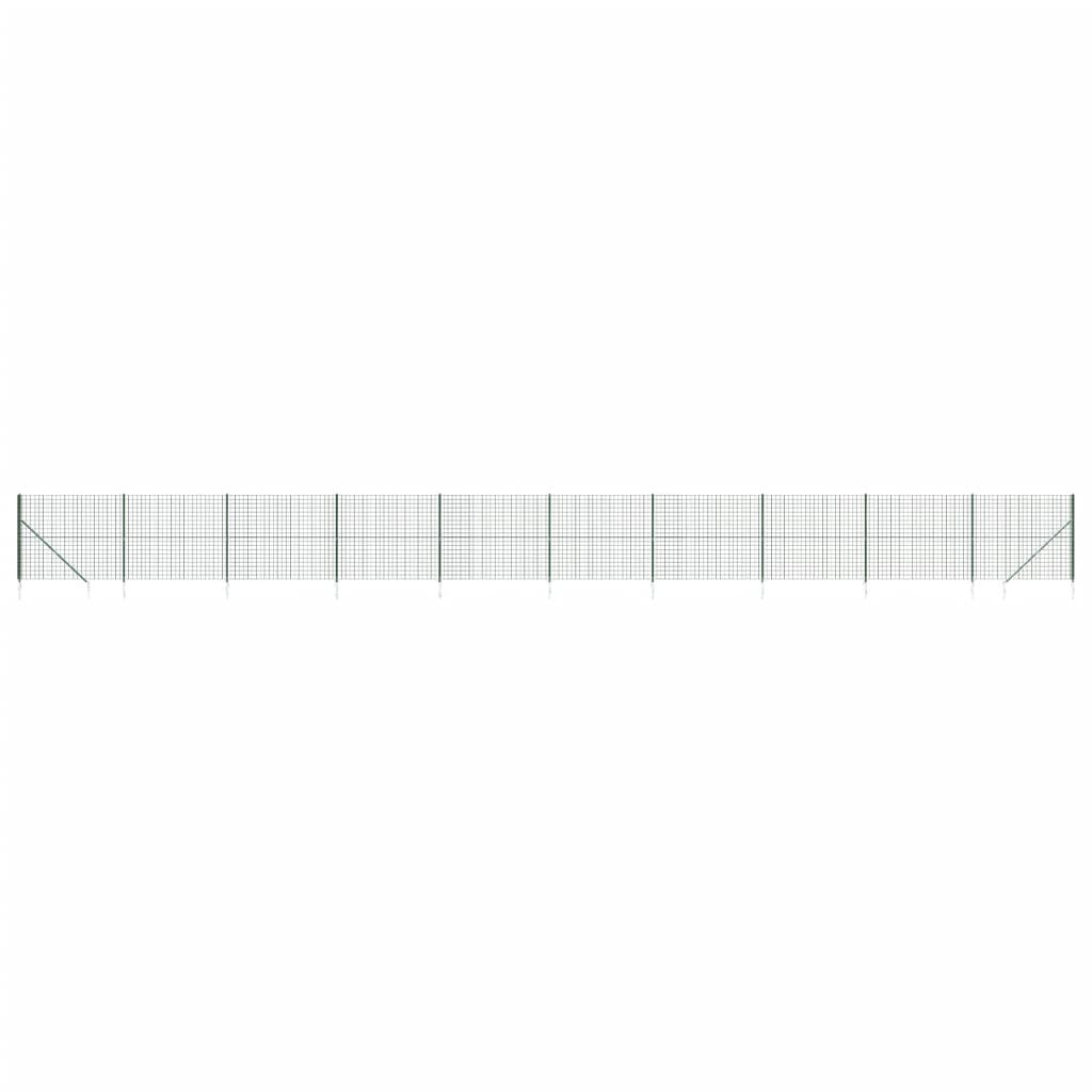 Recinzione Metallica con Picchetti Ancoraggio Verde 2x25 m