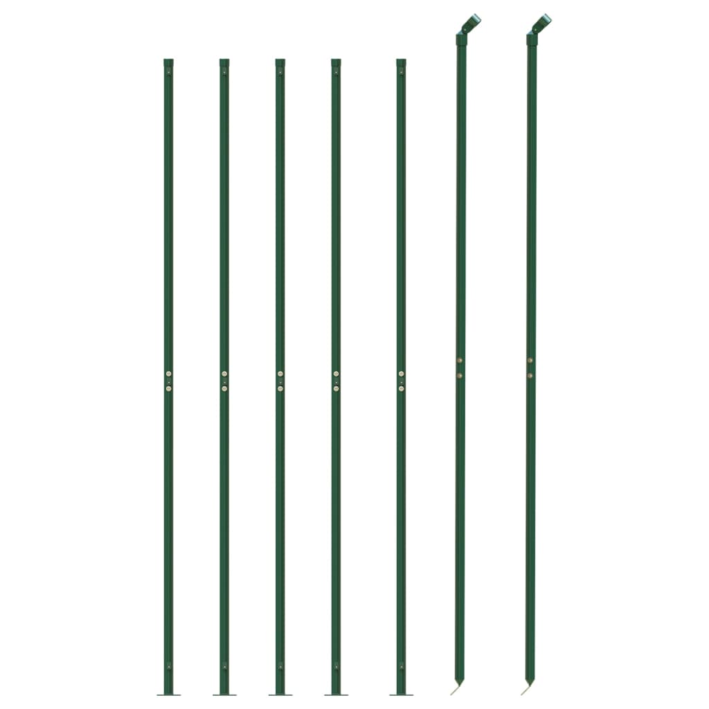 Recinzione Metallica con Flangia Verde 1,4x10 m