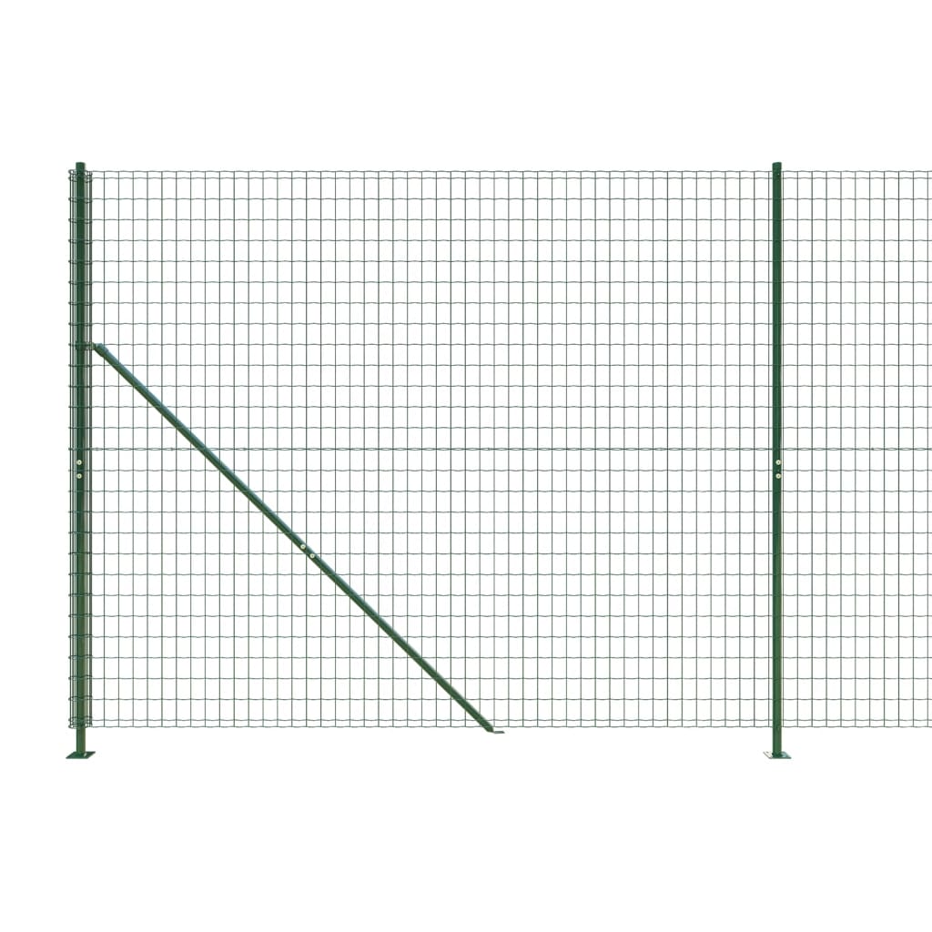 Recinzione Metallica con Flangia Verde 1,4x10 m