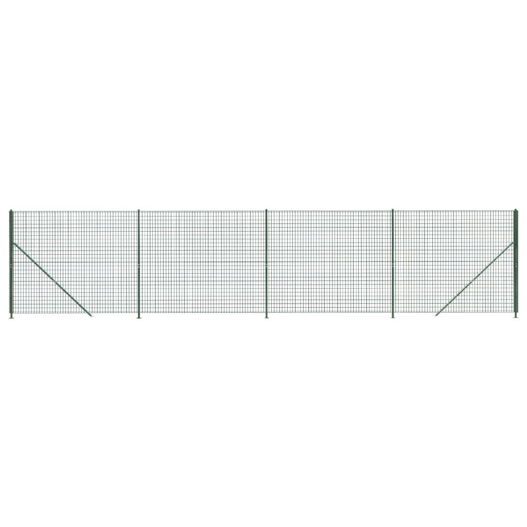 Recinzione Metallica con Flangia Verde 1,6x10 m