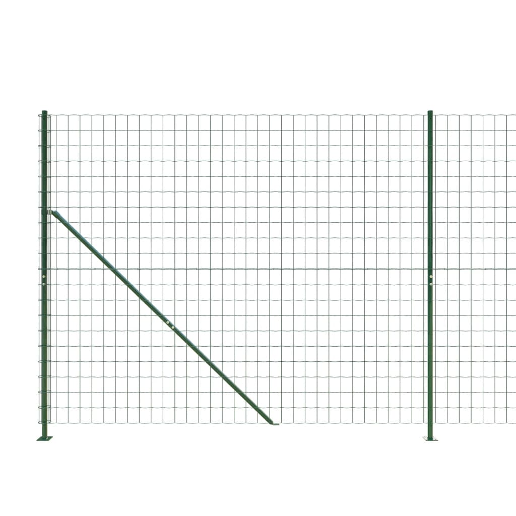 Recinzione Metallica con Flangia Verde 1,4x10 m