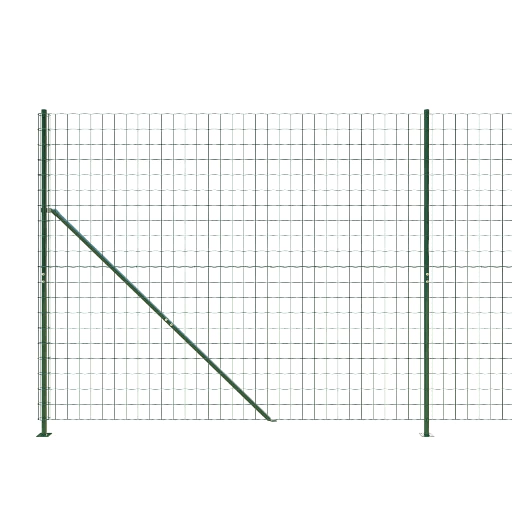Recinzione Metallica con Flangia Verde 1,6x10 m