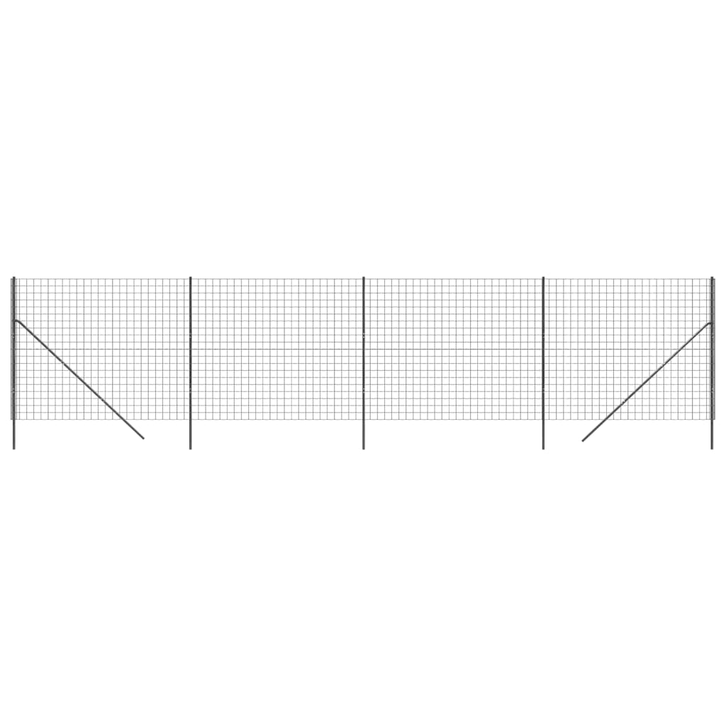Recinzione Metallica Antracite 2x10 m in Acciaio Zincato