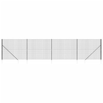 Recinzione Metallica con Picchetti Ancoraggio Antracite 1,6x10m