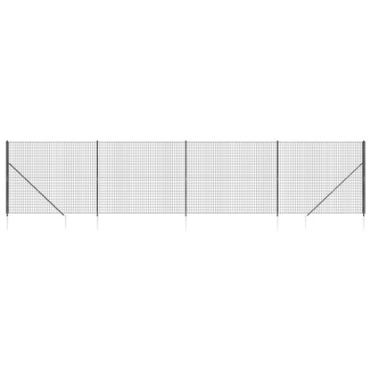 Recinzione Metallica con Picchetti Ancoraggio Antracite 2x10 m