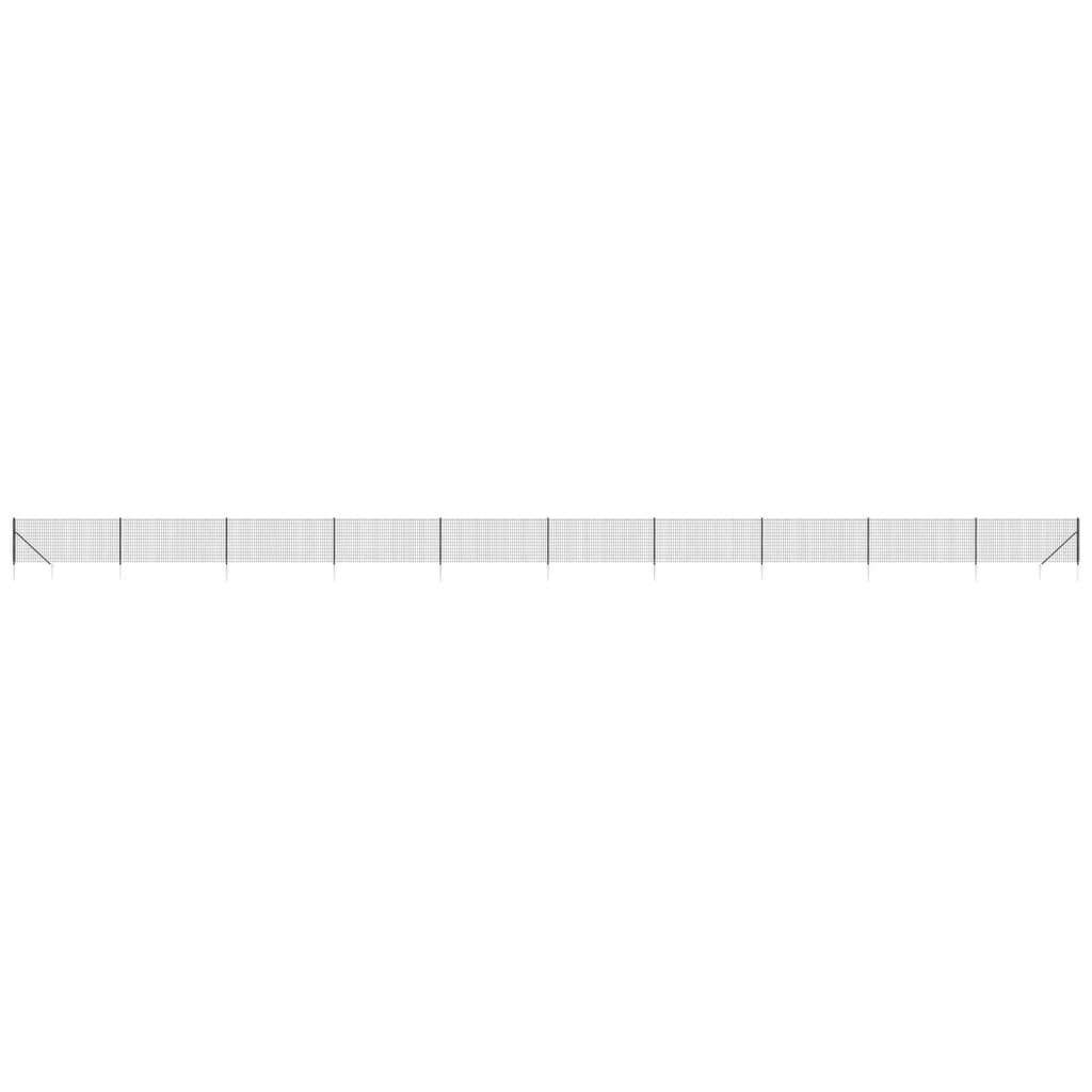 Recinzione Metallica con Picchetti Ancoraggio Antracite 0,8x25m