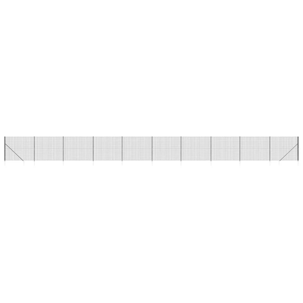 Recinzione Metallica con Picchetti Ancoraggio Antracite 1,4x25m