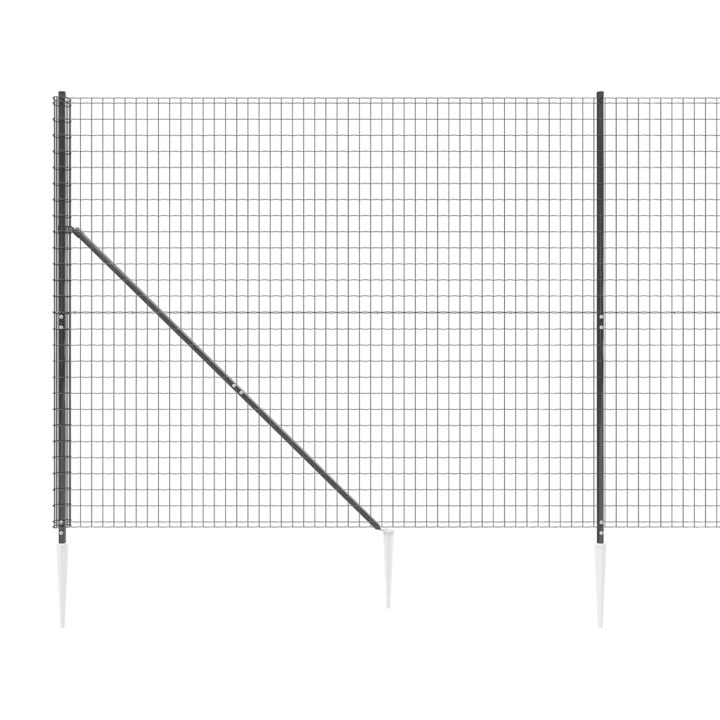 Recinzione Metallica con Picchetti Ancoraggio Antracite 1,8x25m