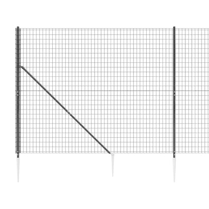 Recinzione Metallica con Picchetti Ancoraggio Antracite 1,8x25m