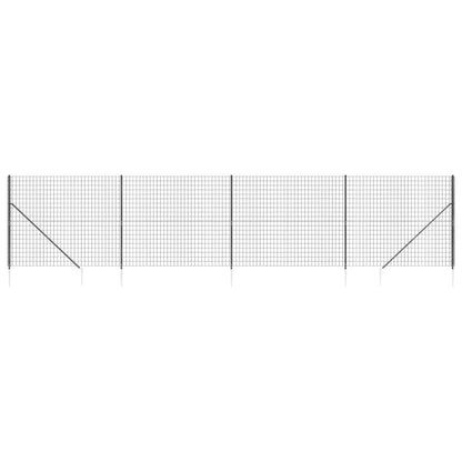 Recinzione Metallica con Picchetti Ancoraggio Antracite 1,6x10m