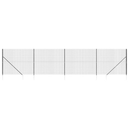 Recinzione Metallica con Picchetti Ancoraggio Antracite 1,8x10m