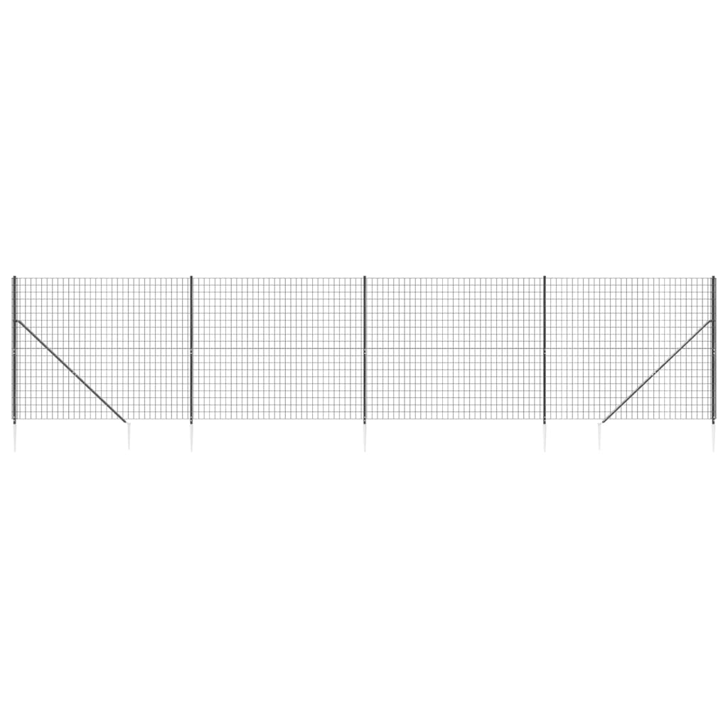 Recinzione Metallica con Picchetti Ancoraggio Antracite 2,2x10m