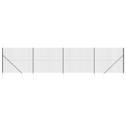 Recinzione Metallica con Picchetti Ancoraggio Antracite 2,2x10m