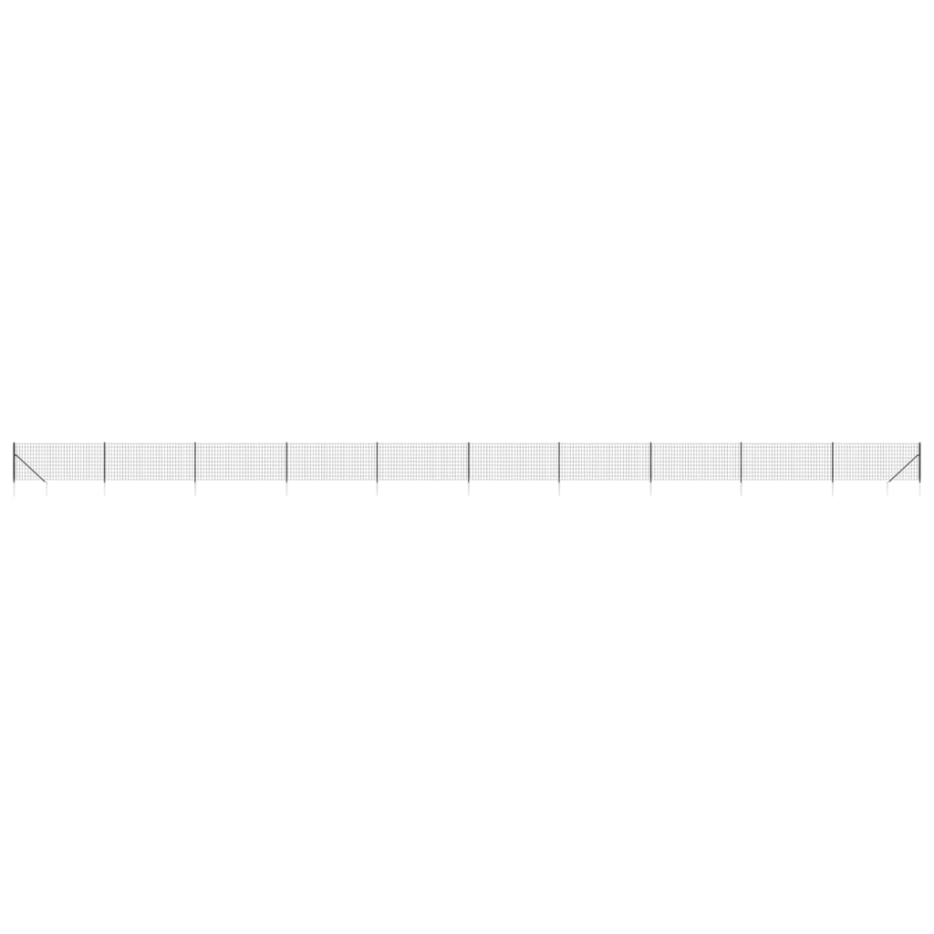 Recinzione Metallica con Picchetti Ancoraggio Antracite 0,8x25m