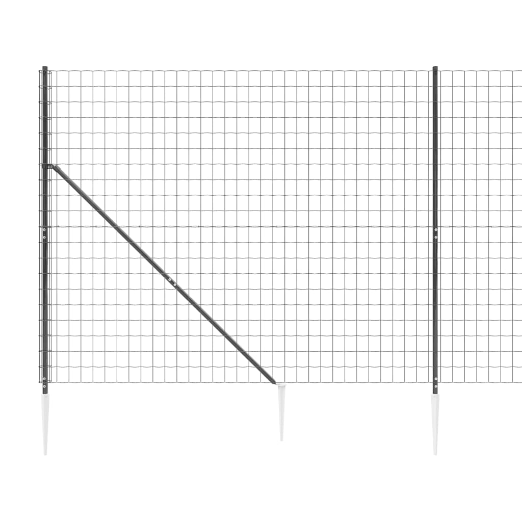Recinzione Metallica con Picchetti Ancoraggio Antracite 2x25 m