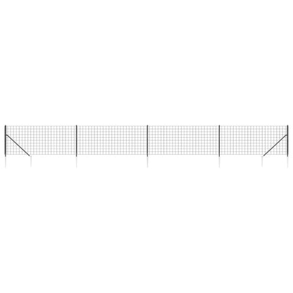 Recinzione Metallica con Picchetti Ancoraggio Antracite 1,1x10m