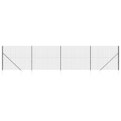 Recinzione Metallica con Picchetti Ancoraggio Antracite 1,4x10m