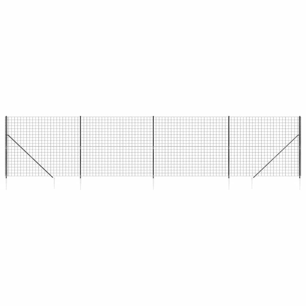 Recinzione Metallica con Picchetti Ancoraggio Antracite 1,4x10m