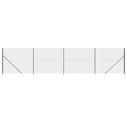 Recinzione Metallica con Picchetti Ancoraggio Antracite 1,6x10m