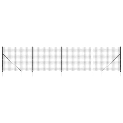 Recinzione Metallica con Picchetti Ancoraggio Antracite 1,6x10m