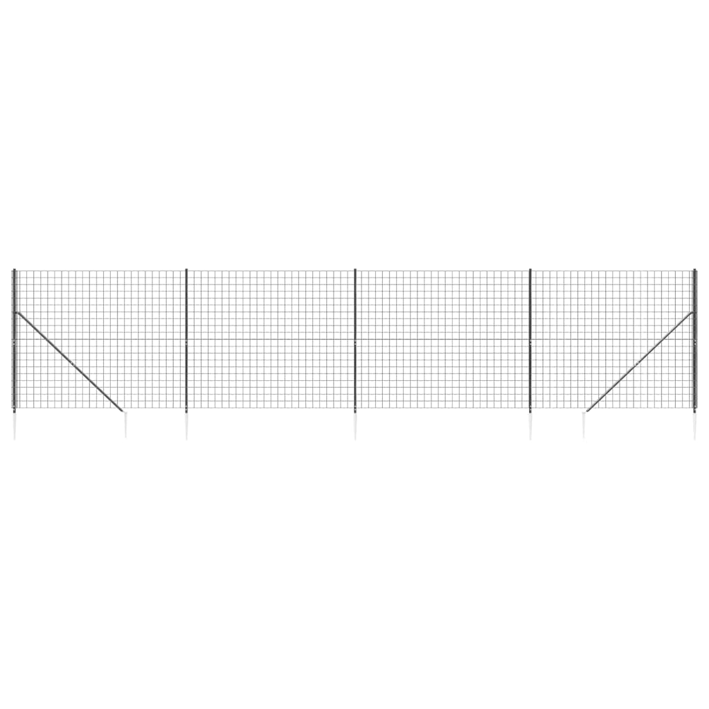 Recinzione Metallica con Picchetti Ancoraggio Antracite 2,2x10m