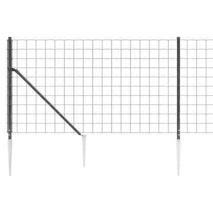 Recinzione Metallica con Picchetti Ancoraggio Antracite 1,1x25m