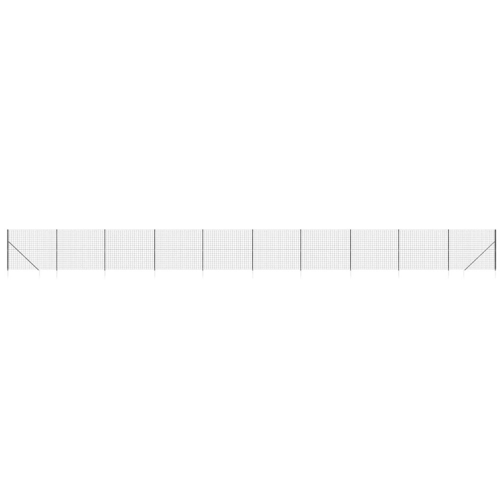 Recinzione Metallica con Picchetti Ancoraggio Antracite 1,6x25m