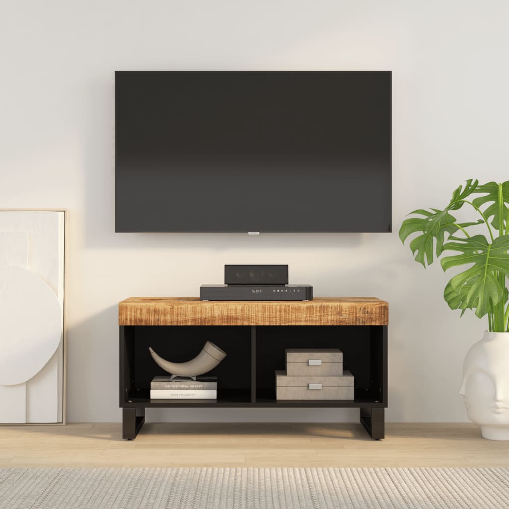 Mobile Porta TV 85x33x43,5 cm in Legno Massello di Mango