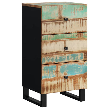 Credenza con 3 Cassetti 40x33,5x75cm Legno Massello di Recupero