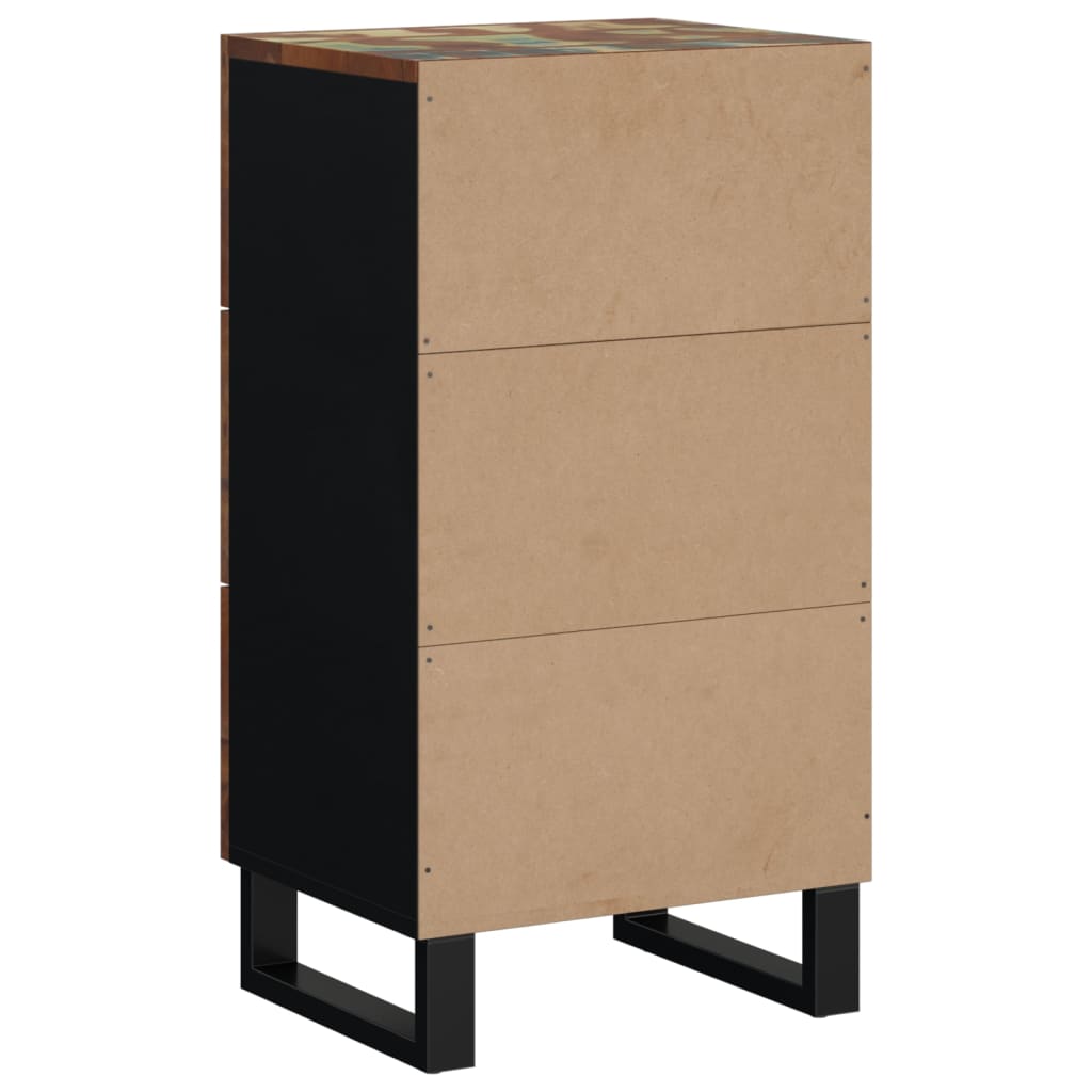 Credenza con 3 Cassetti 40x33,5x75cm Legno Massello di Recupero