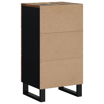 Credenza con 3 Cassetti 40x33,5x75cm Legno Massello di Recupero