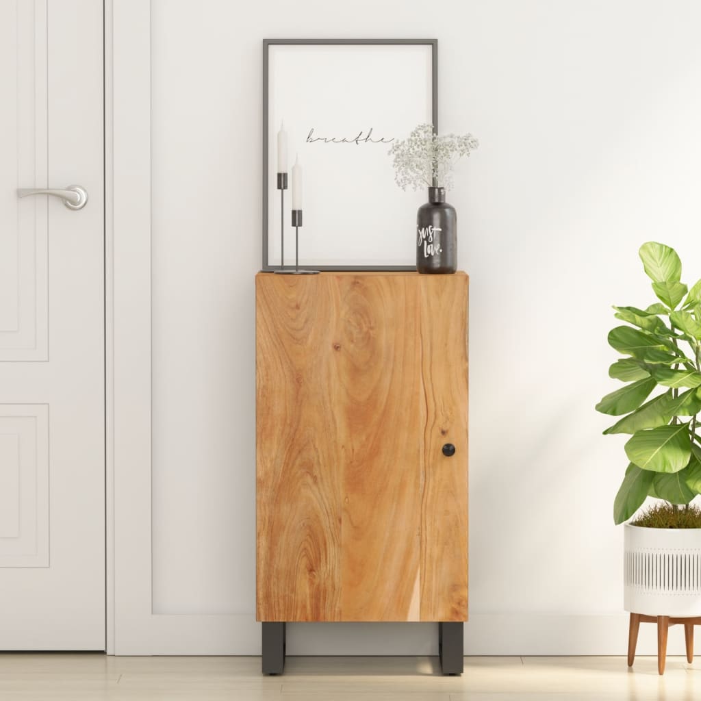 Credenza con Anta 40x31x75 cm in Legno Massello di Acacia