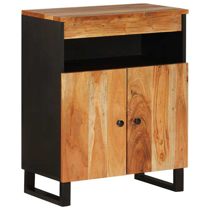 Credenza con 2 Ante 60x33x75 cm in Legno Massello di Acacia