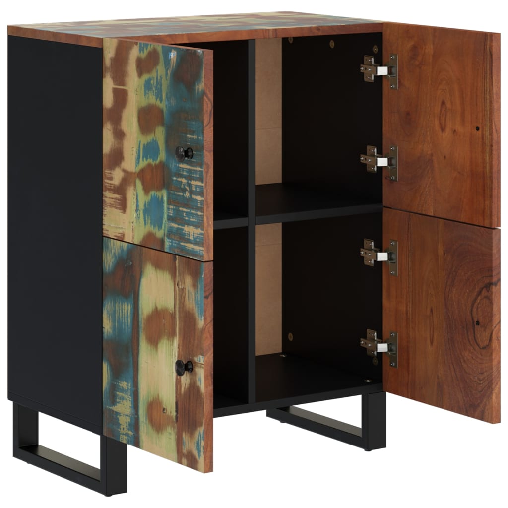 Credenza con 4 Ante 60x33x75 cm in Legno Massello di Recupero
