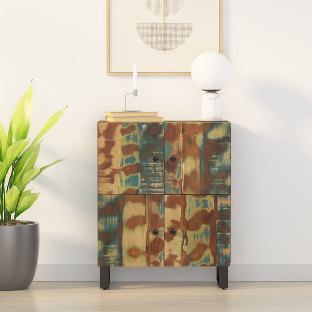 Credenza con 4 Ante 60x33x75 cm in Legno Massello di Recupero