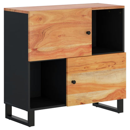 Credenza con 2 Ante 80x33x75 cm in Legno Massello di Acacia